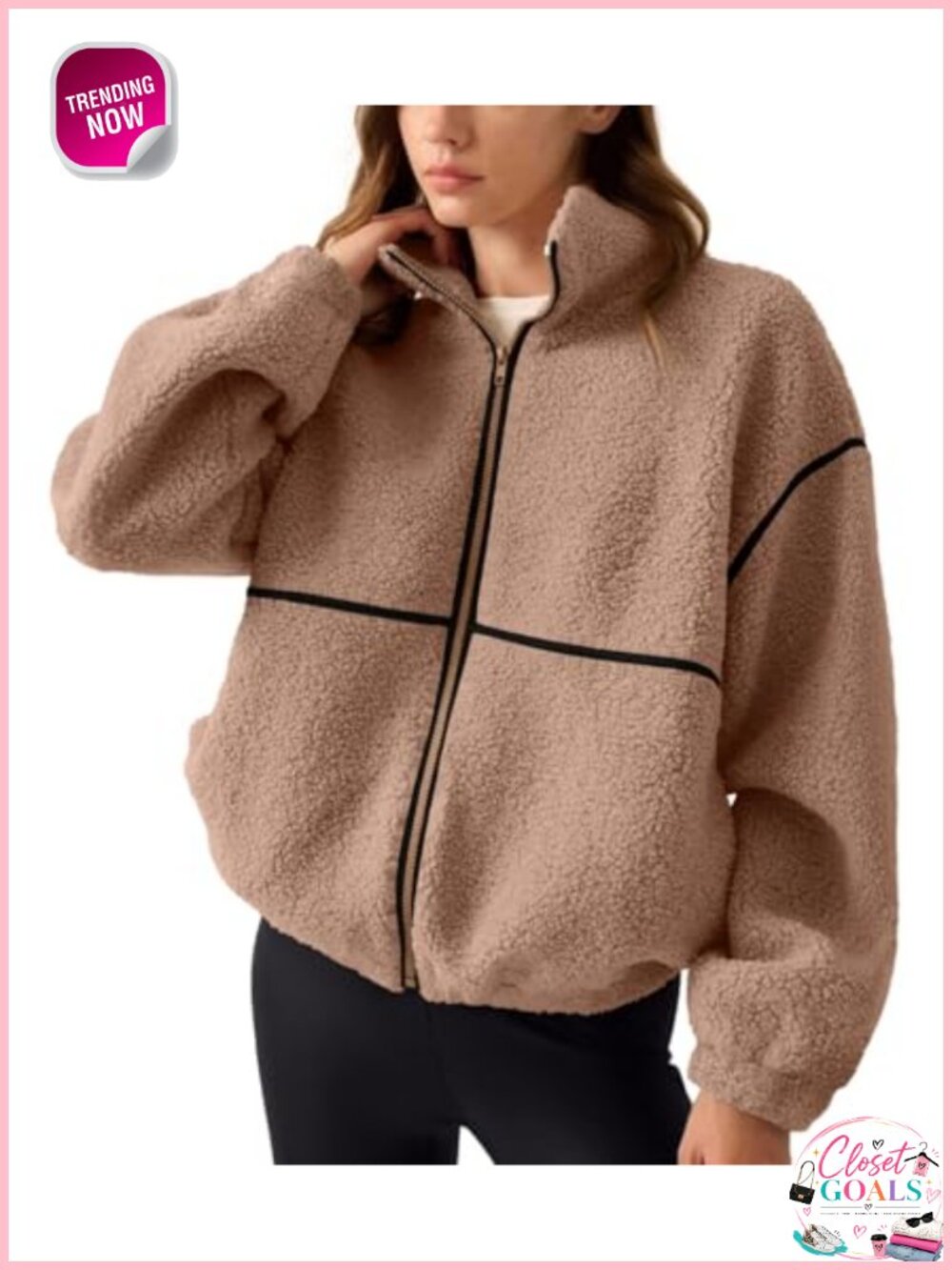 Sherpa Fleece Zip Up Jacket Warm Winter Sweatshirt